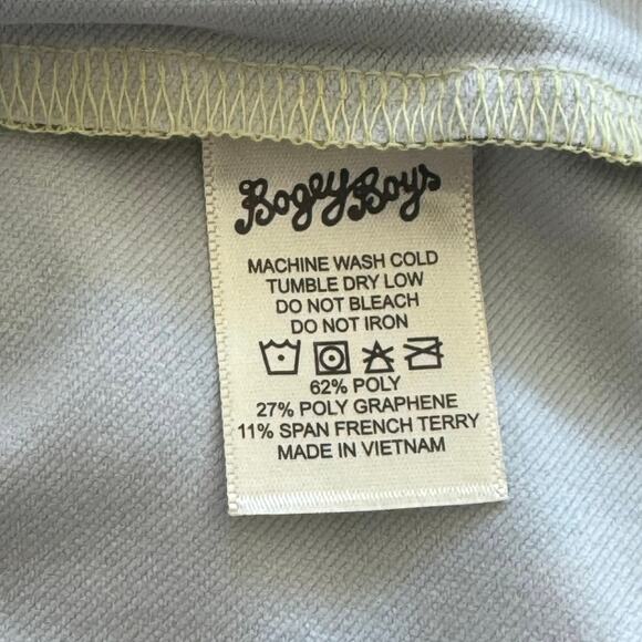 Bogey Boys Golf Performance Argyle Diamond Polo Shirt Men's Small Blue Gold - Picture 8 of 9